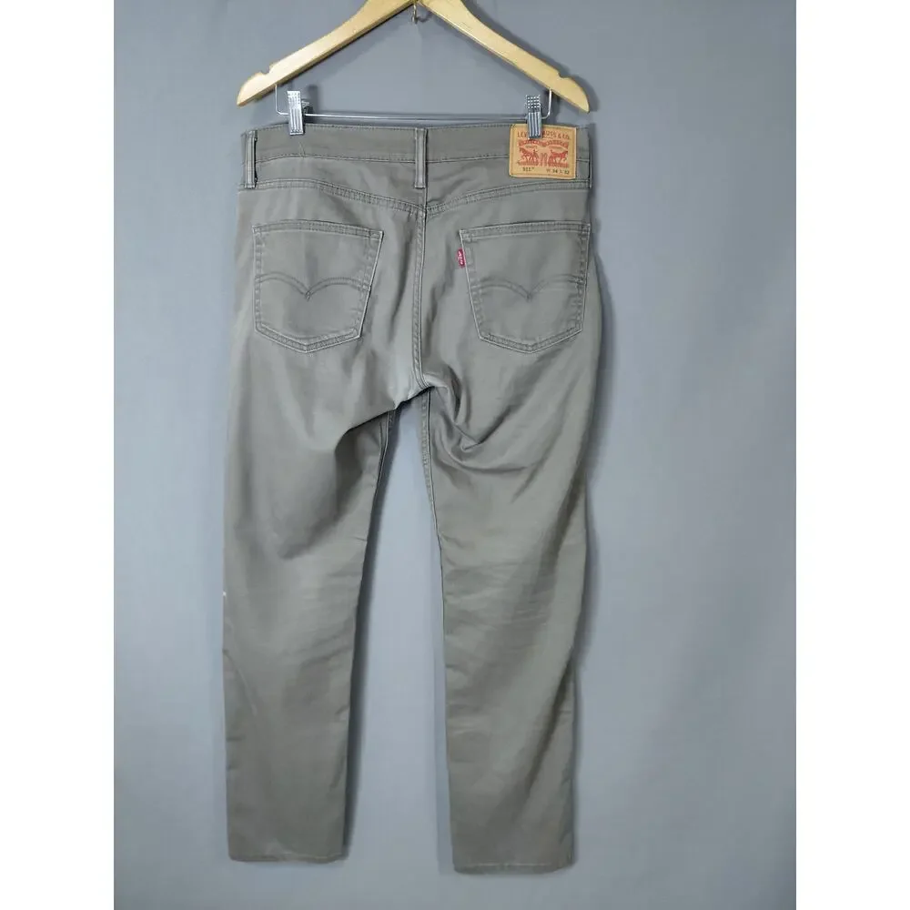 Levi's 511 Gray Straight Leg Slim Fit Jeans Men Size W34 L32